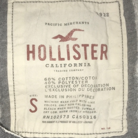 HOLLISTER California 1922 long sleeve pullover hoodie pouch pocket Y2K size S - Picture 5 of 10